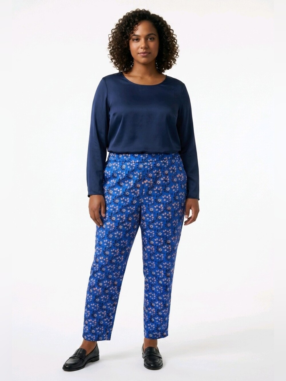 J. Crew Blue Floral Ankle Crop Pants